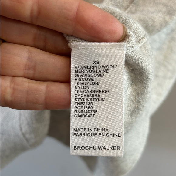 Brochu Walker Nohr Cowl Neck Sleeveless Sweater Dove Grey - Picture 6 of 11